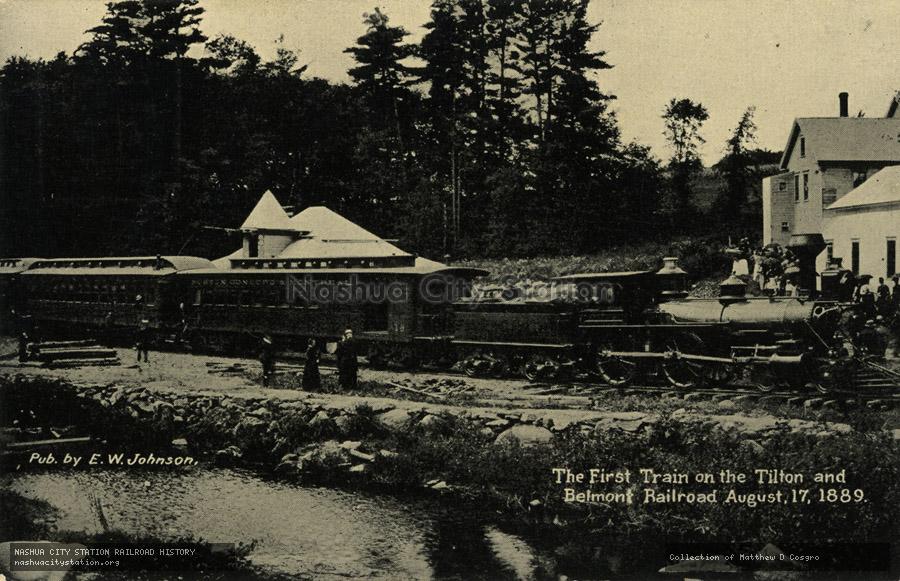 Postcard: The First Train on the Tilton and Belmont Railroad